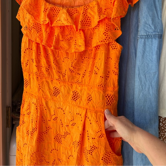 Orange Ruffled Dress - Picture 2 of 8